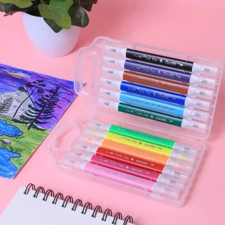 Bantex Double Ended Feltpen BK3020 12 Colour Spidol Warna Bullet Dual Tip